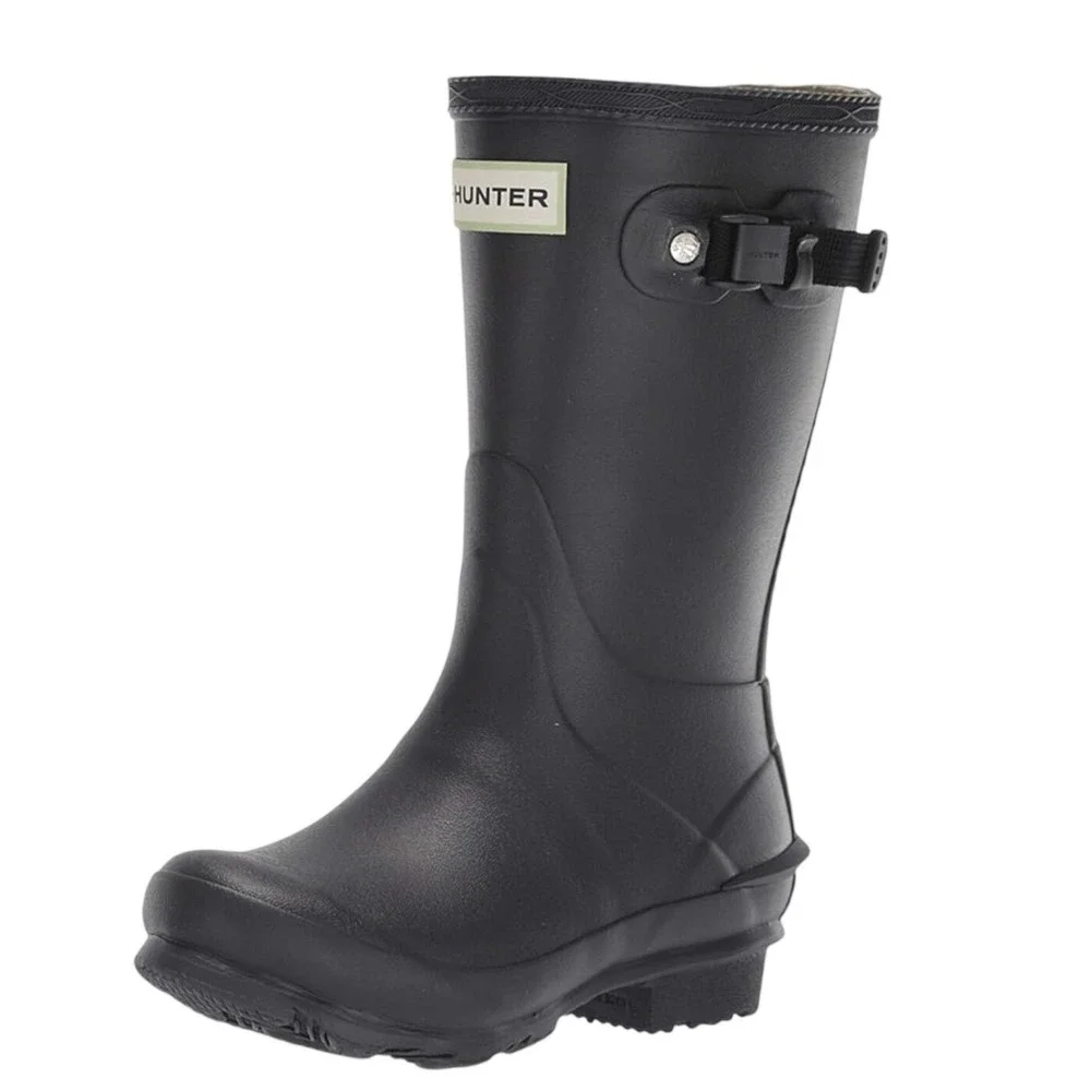Hunter Original Black Norris Field Waterproof Rubber Rain Boots Kids Size 13/1